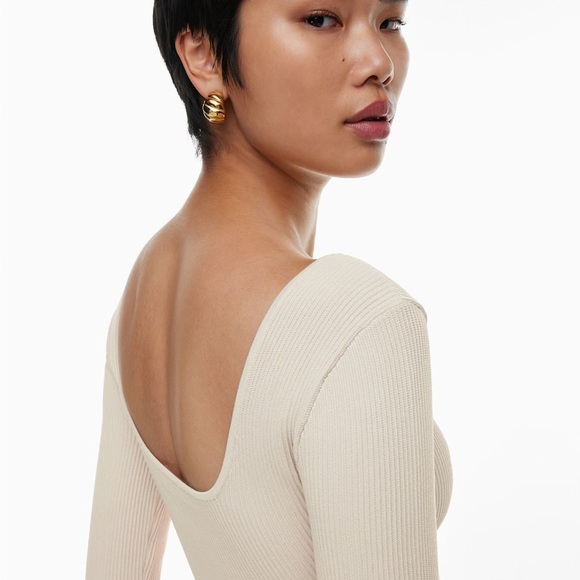 Babaton Ivory Ribbed Crop Top - Picture 4 of 5